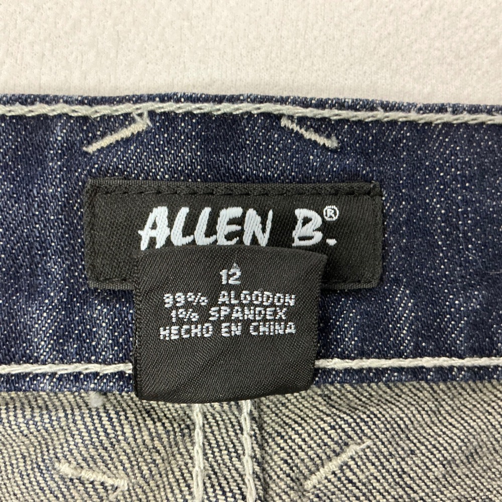 Allen B. by Allen Schwartz Women Dark Wash Whiskered Bootcut Y2K Jeans Size 12 - Picture 8 of 12